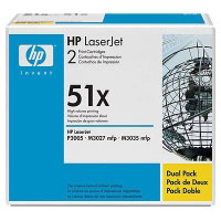 Cartuchos de impresin negros de paquete doble HP LaserJet Q7551X (Q7551XD)
